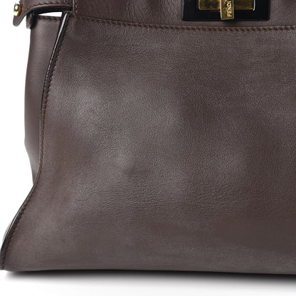 Fendi Vitello Seta Shiny Nappa Medium Peekaboo Iconic Satchel Moresco Rosa Doll 11 of 15