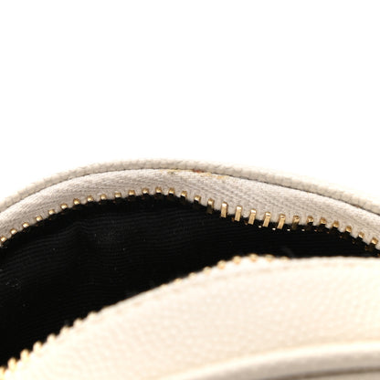 Saint Laurent Grain De Poudre Matelasse Chevron Quilted Round Vinyle Camera Bag Crema Soft 11 of 11