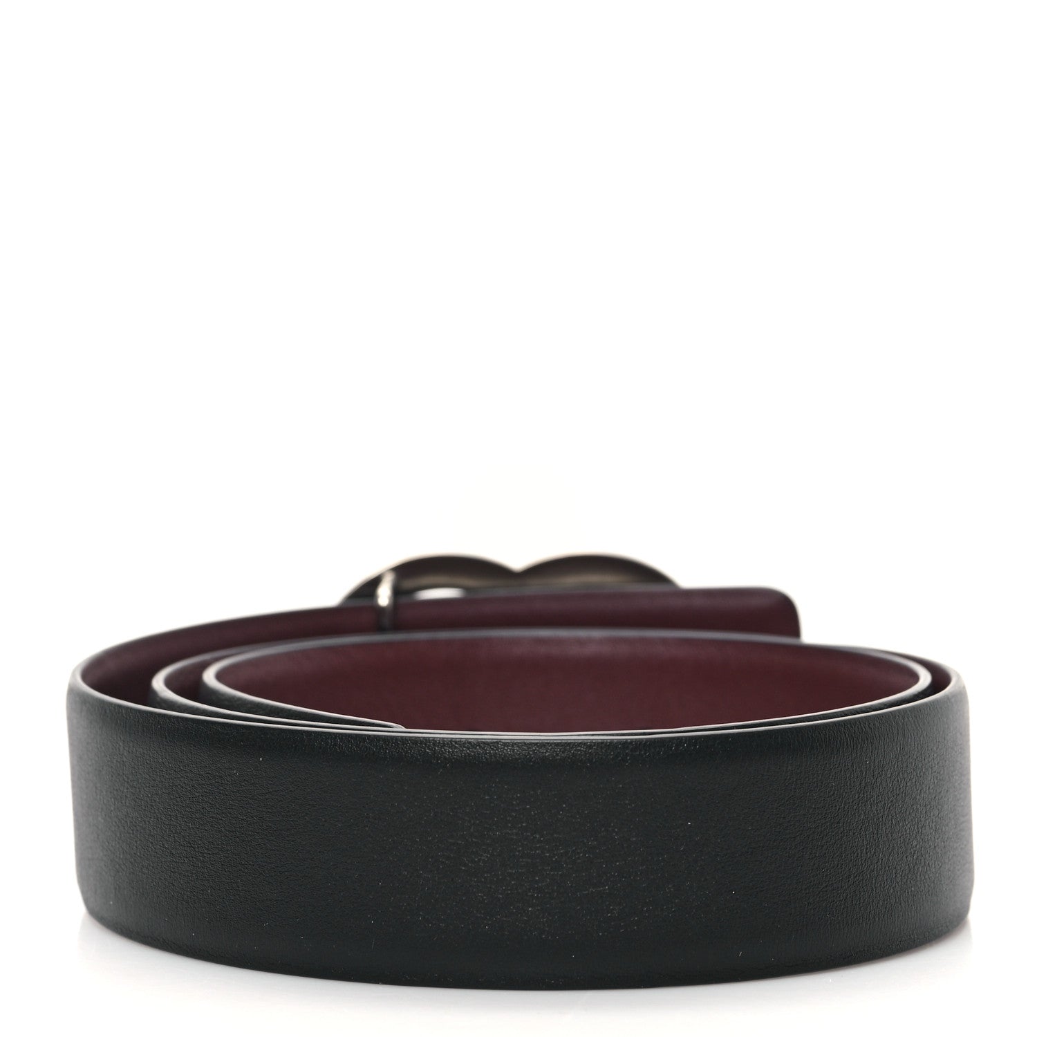 Chanel Calfskin CC Reversible Belt 70 Black Burgundy 2 of 5
