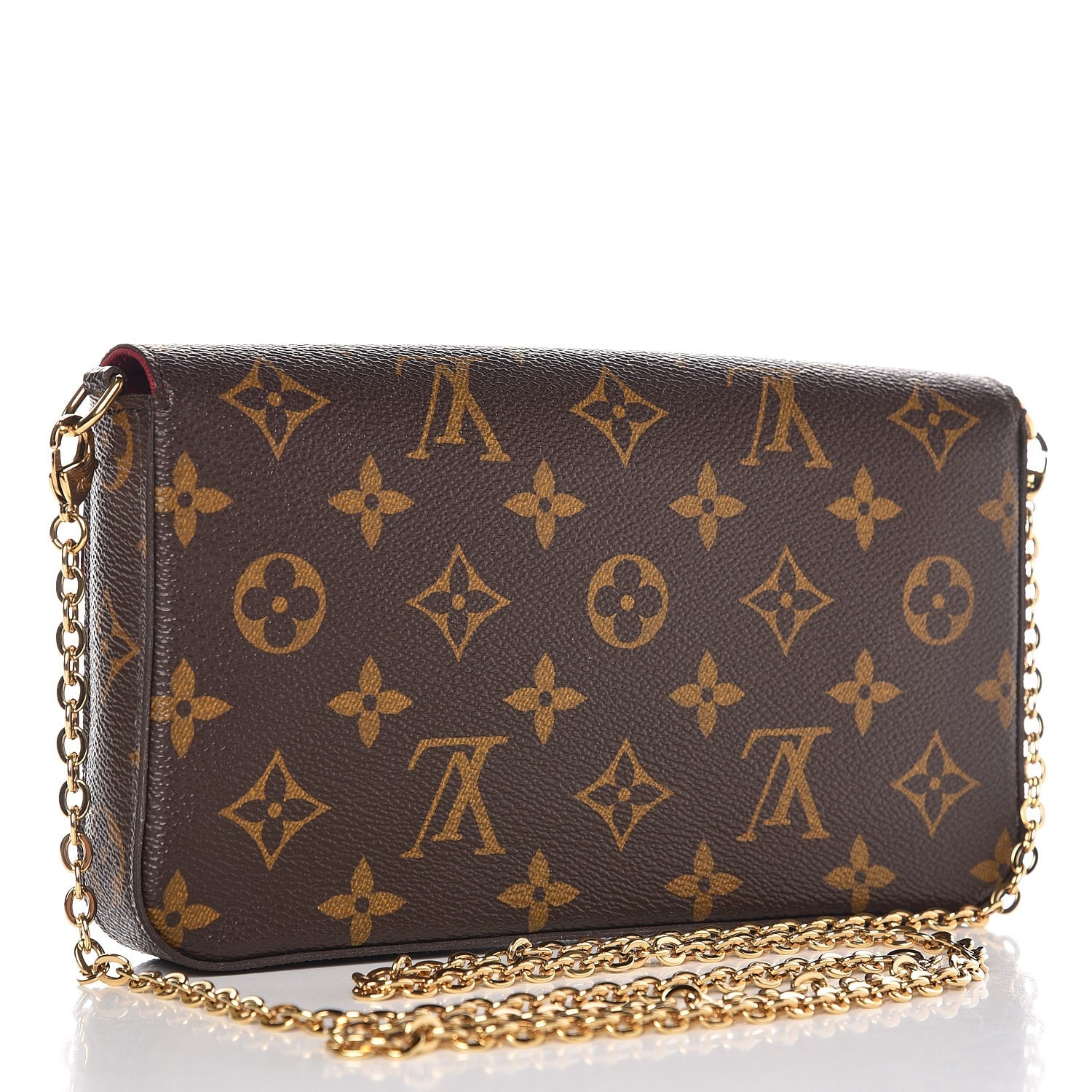 Louis Vuitton Monogram Pochette Felicie Chain Wallet Fuchsia 3 of 8