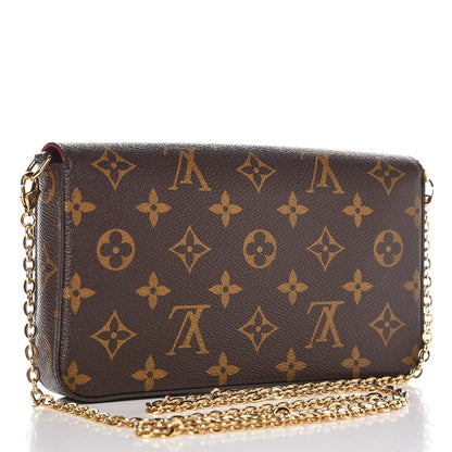 Louis Vuitton Monogram Pochette Felicie Chain Wallet Fuchsia 3 of 8