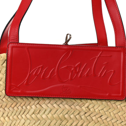 Christian Louboutin Woven Straw Loubishore Tote Red 8 of 10