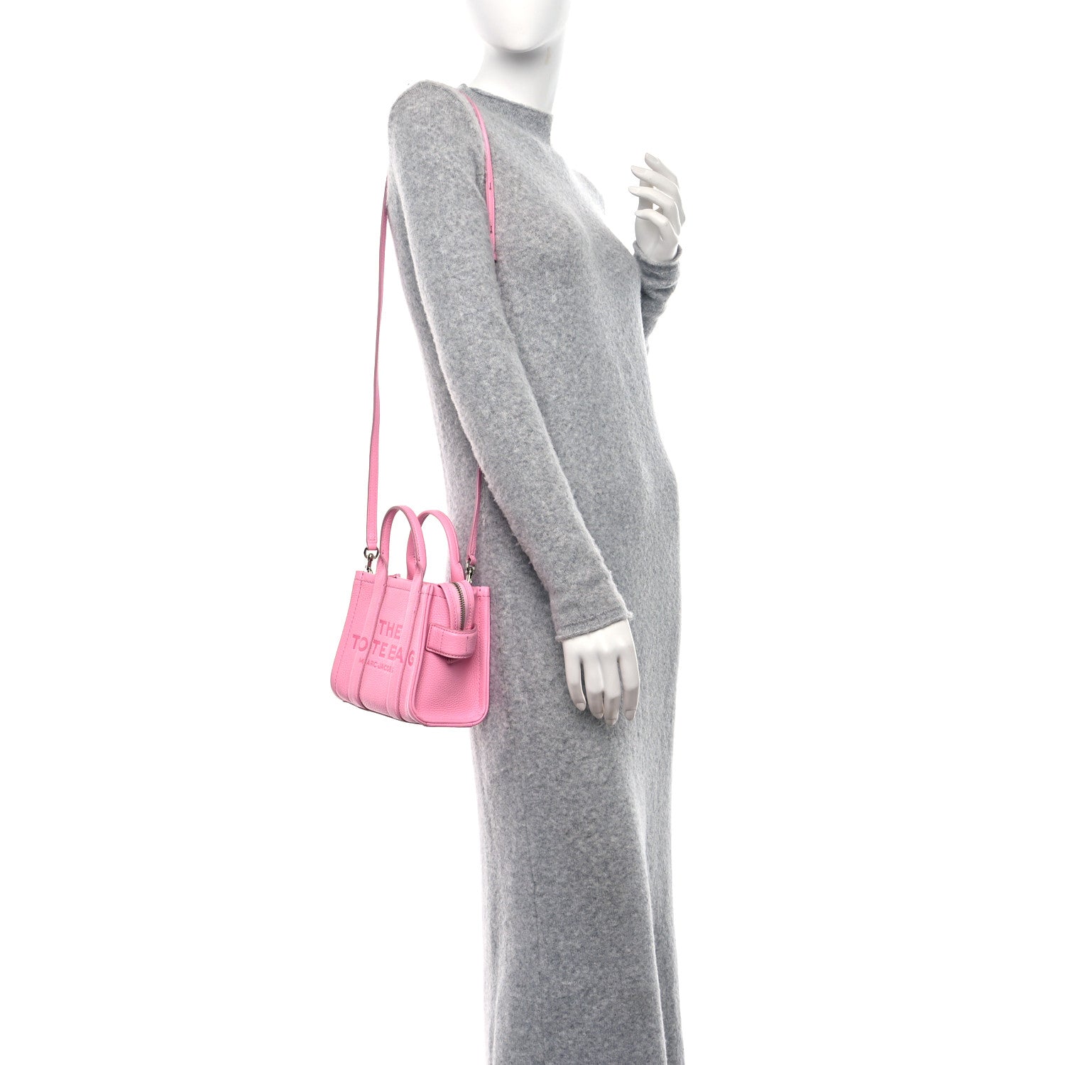 Marc Jacobs Grained Calfskin Micro The Tote Bag Pink 2 of 8