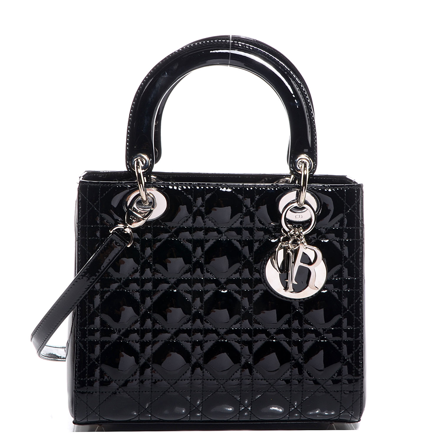 Christian Dior Patent Cannage Medium Lady Dior Black 1 of 9