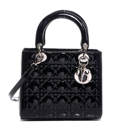 Christian Dior Patent Cannage Medium Lady Dior Black 1 of 9
