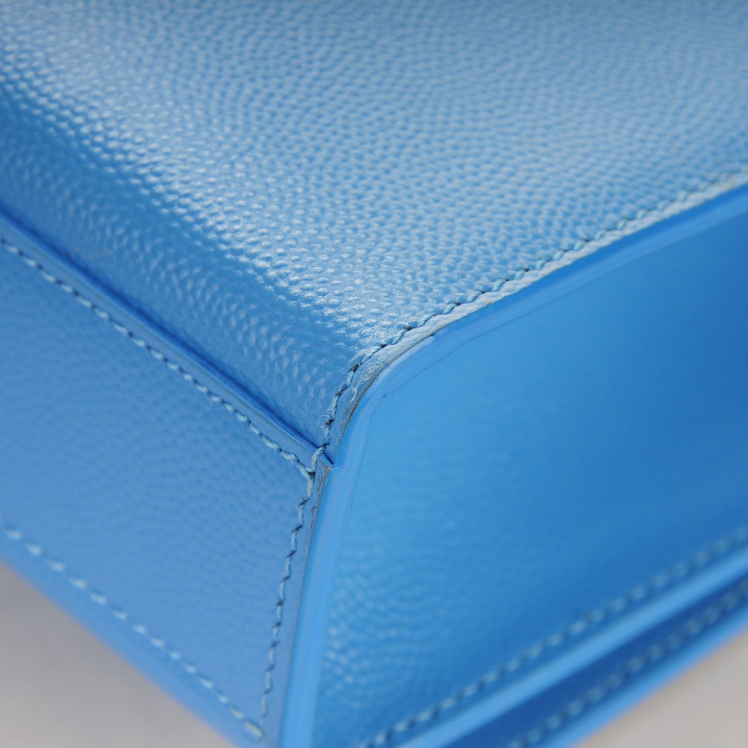 Saint Laurent Grain De Poudre Medium Classic Monogram Kate Satchel Blue Clair 9 of 9