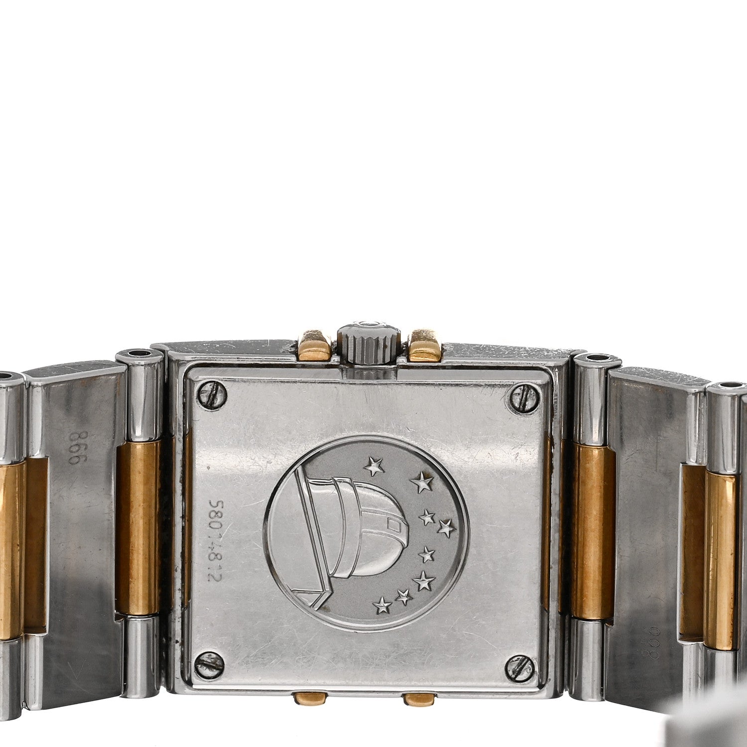 Omega Stainless Steel 18K Yellow Gold Diamond Bezel Mother of Pearl 19mm Constellation Quartz Watch 1335.76.00 4 of 4