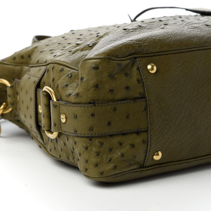 Saint Laurent Ostrich Muse Messenger Bag Green 6 of 10