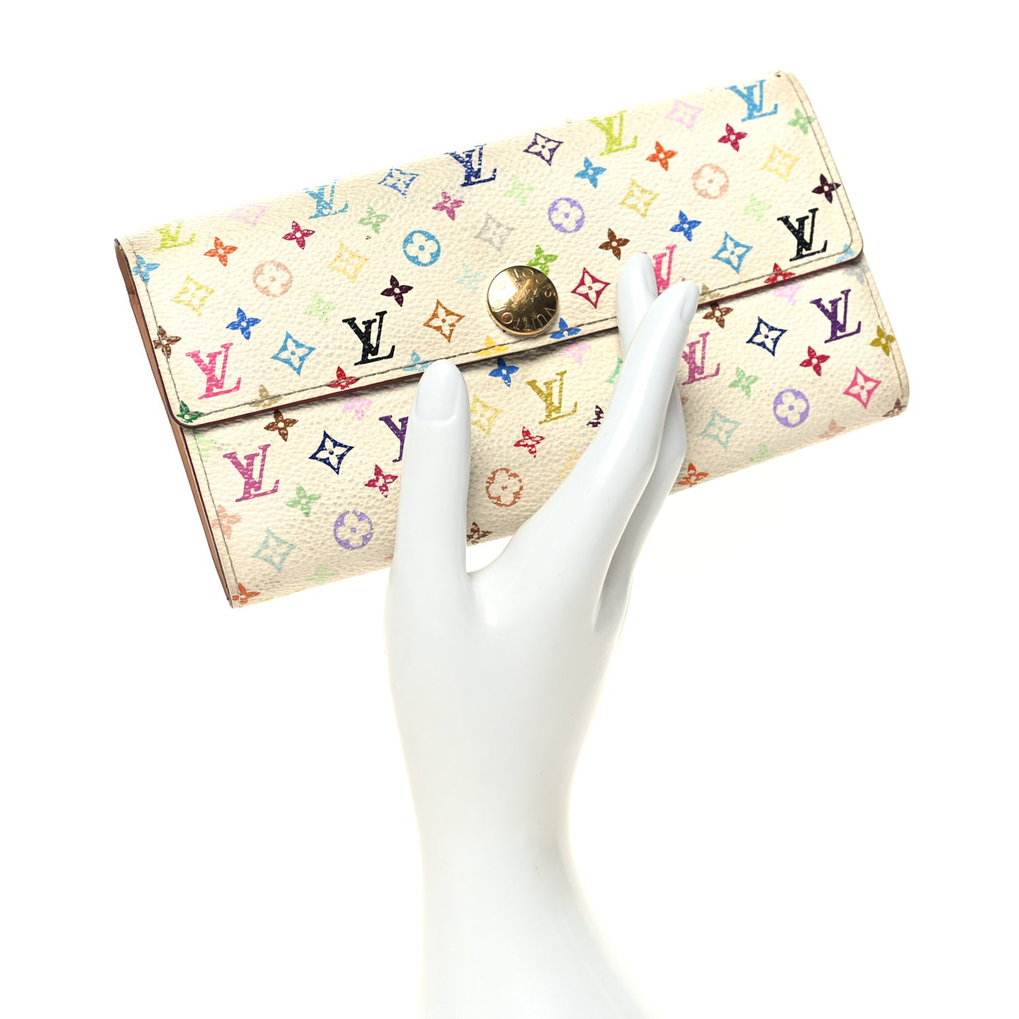 Monogram Multicolor Sarah Wallet White