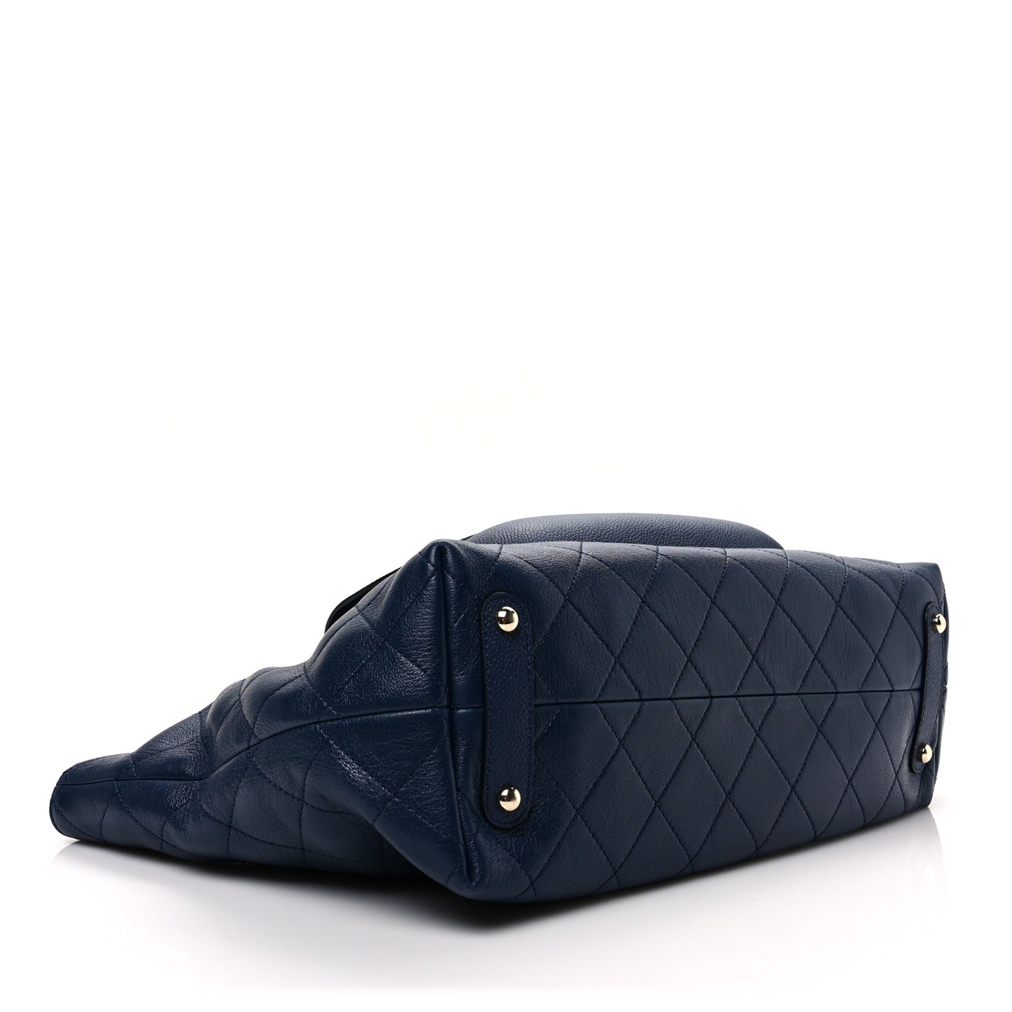 Calfskin Caviar Quilted Large Shopping Tote Blue