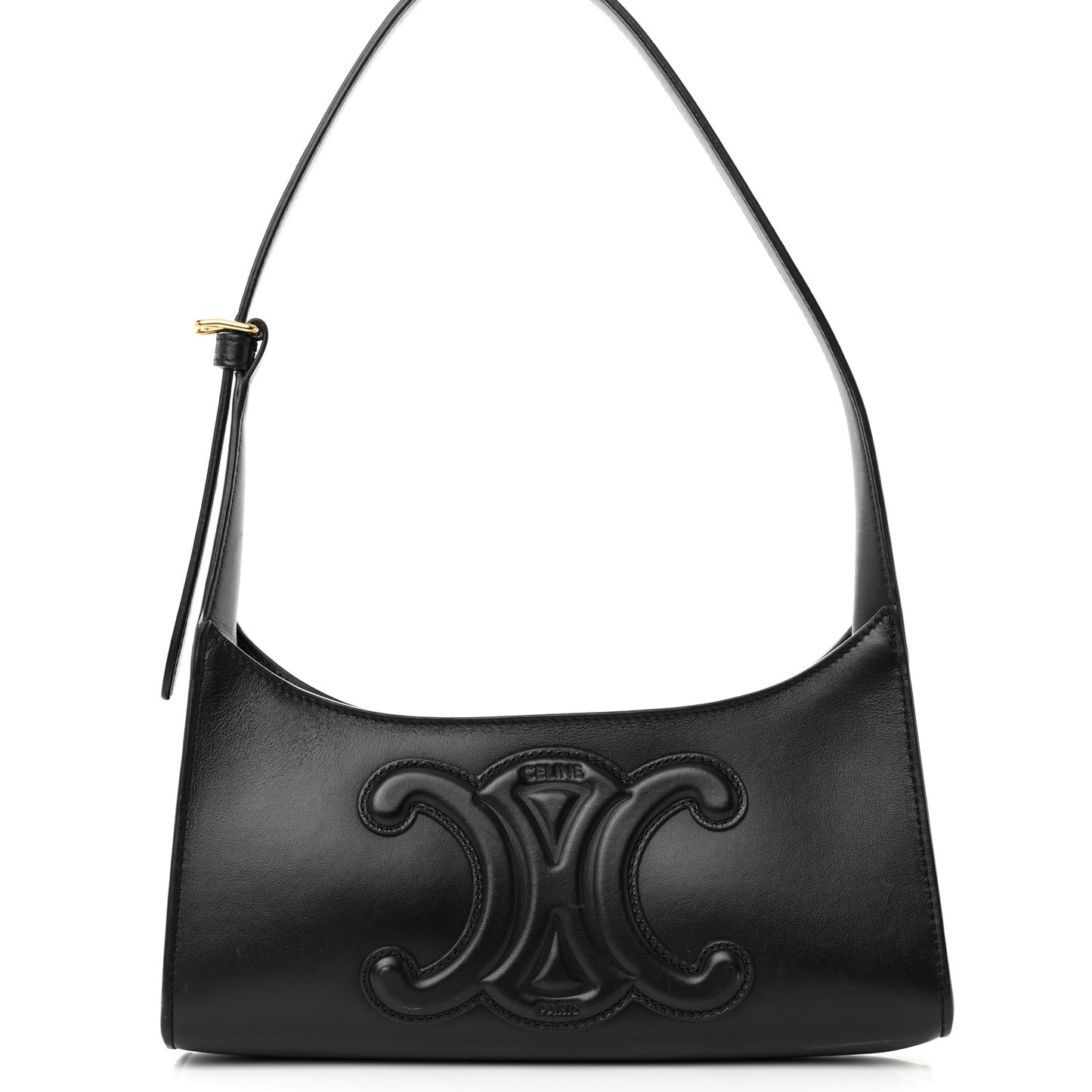 Smooth Calfskin Cuir Triomphe Shoulder Bag Black