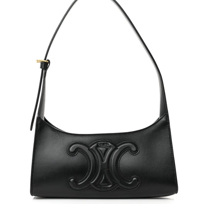 Celine Smooth Calfskin Cuir Triomphe Shoulder Bag Black 10 of 14