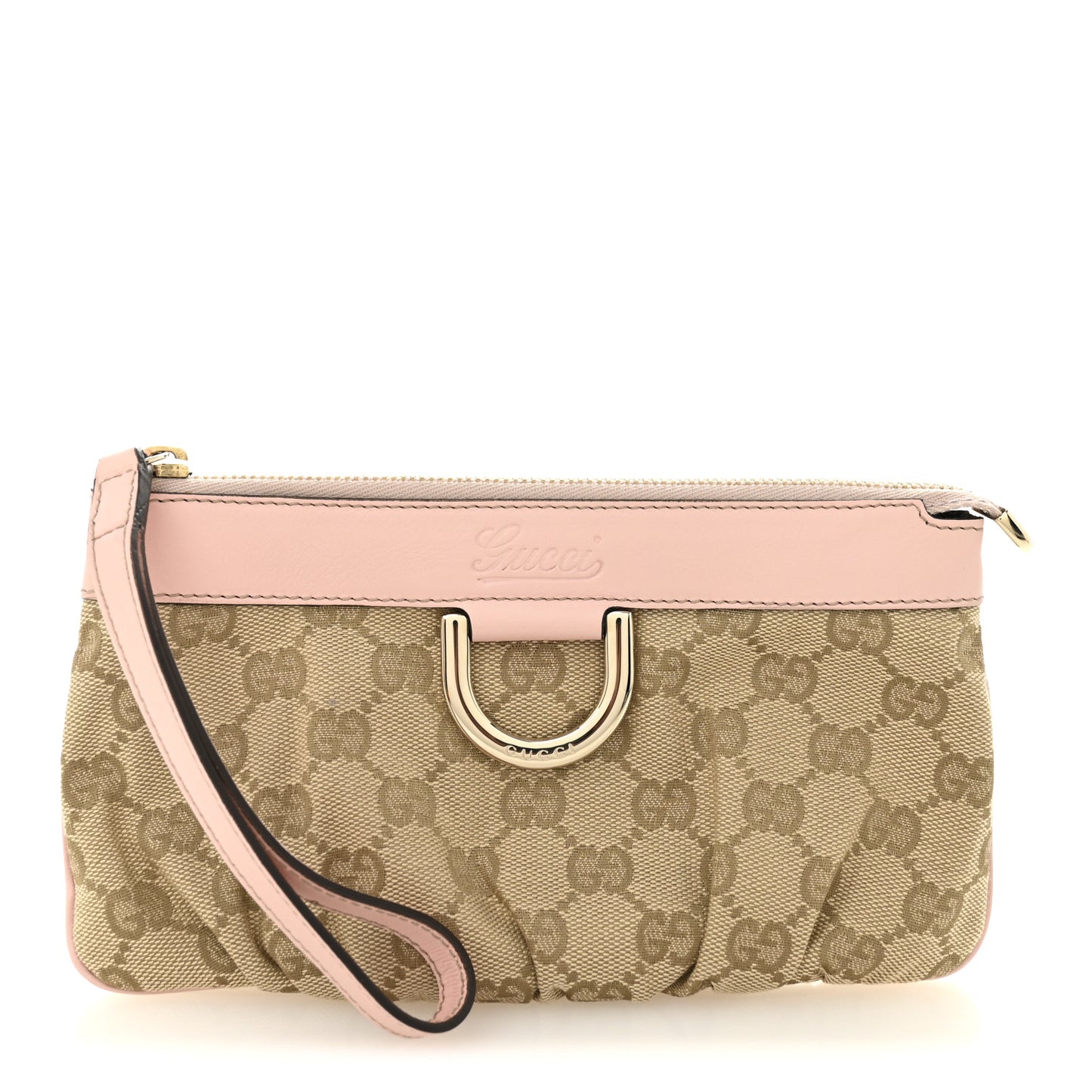 Monogram D Ring Wristlet Pink