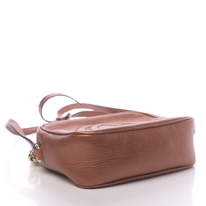 Gucci Metallic Pebbled Calfskin Small Soho Disco Bag Burnt Orange 4 of 11