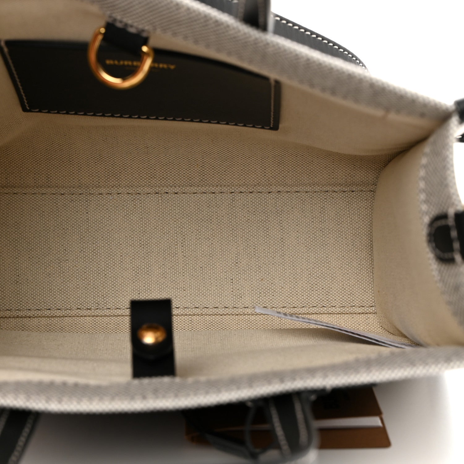 Burberry Canvas Smooth Calfskin Mini Two Tone Freya Tote Black 5 of 11