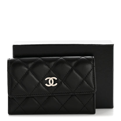 Chanel Lambskin Quilted Flap Card Holder Black 10 of 10