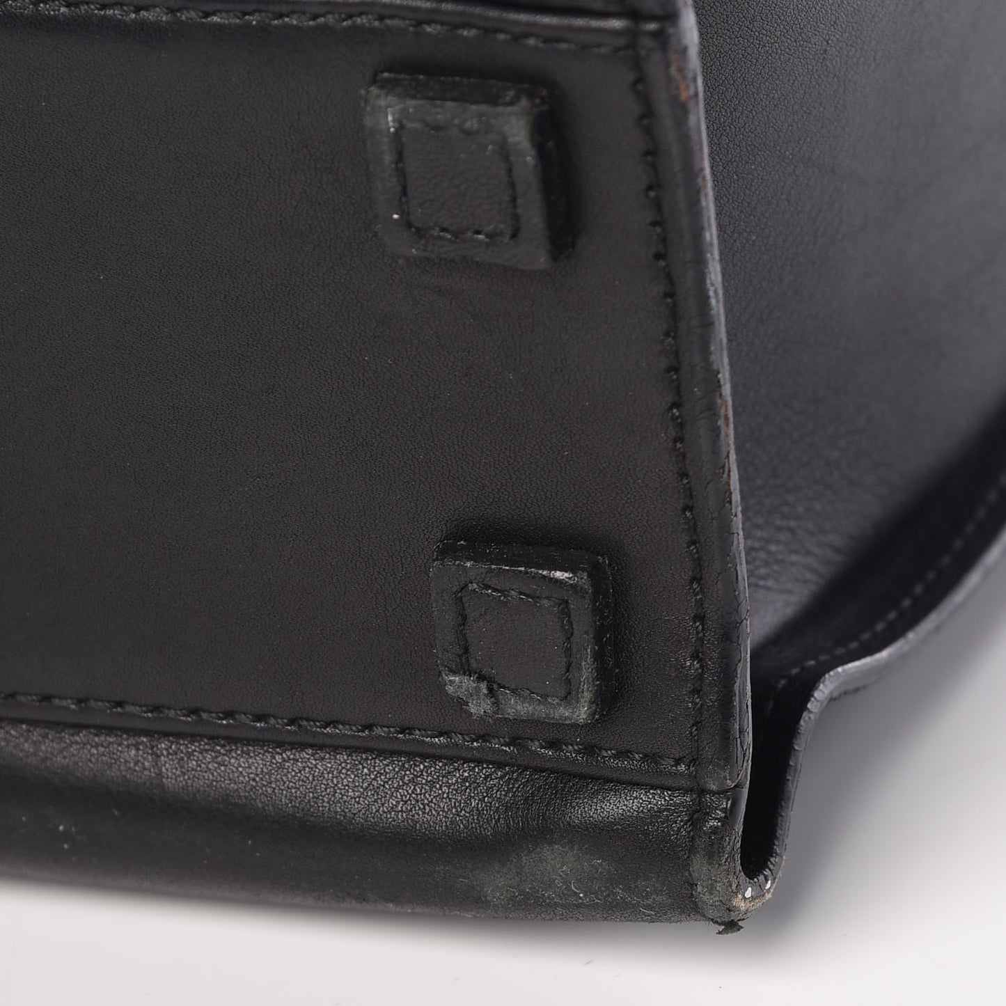 Calfskin Bamboo Top Handle Bag Black