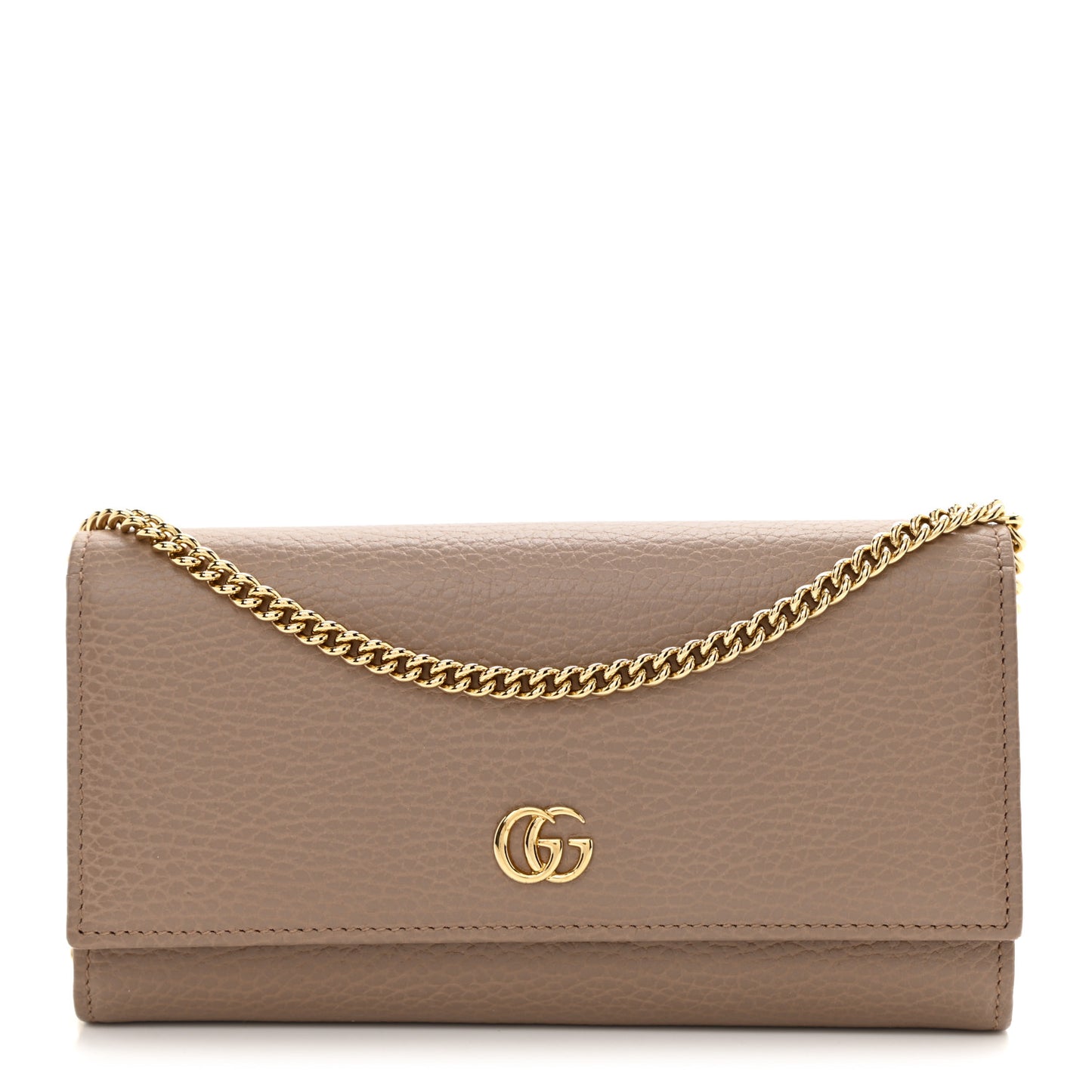 Dollar Calfskin Petite GG Marmont Wallet Chain Bag Porcelain Rose