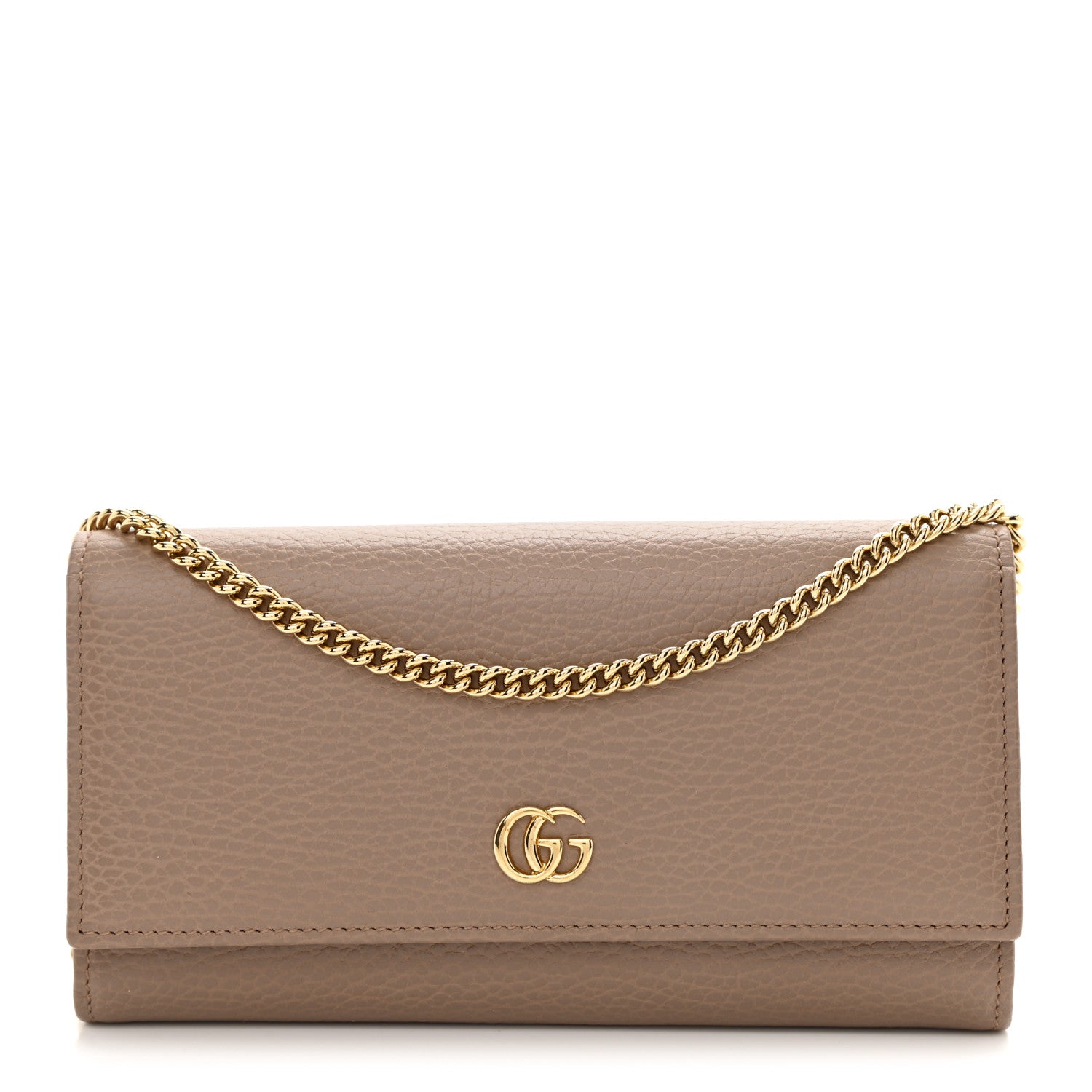 Gucci Dollar Calfskin Petite GG Marmont Wallet Chain Bag Porcelain Rose 1 of 9