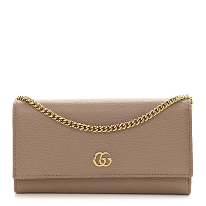 Gucci Dollar Calfskin Petite GG Marmont Wallet Chain Bag Porcelain Rose 1 of 9