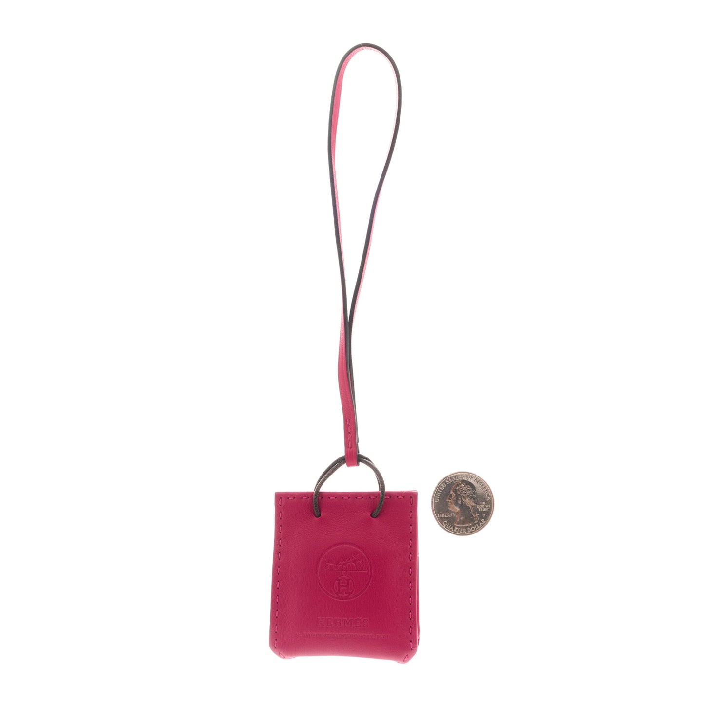 Milo Lambskin Swift Shopping Bag Charm Rose Mexico