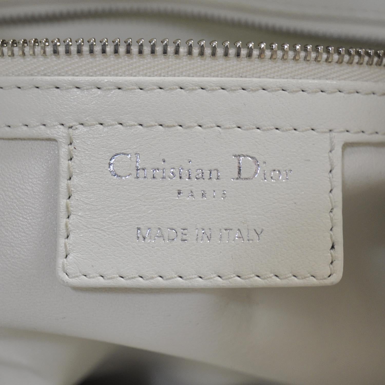 Christian Dior Lambskin Cannage Overstitching Chri Chri Tote White 7 of 8