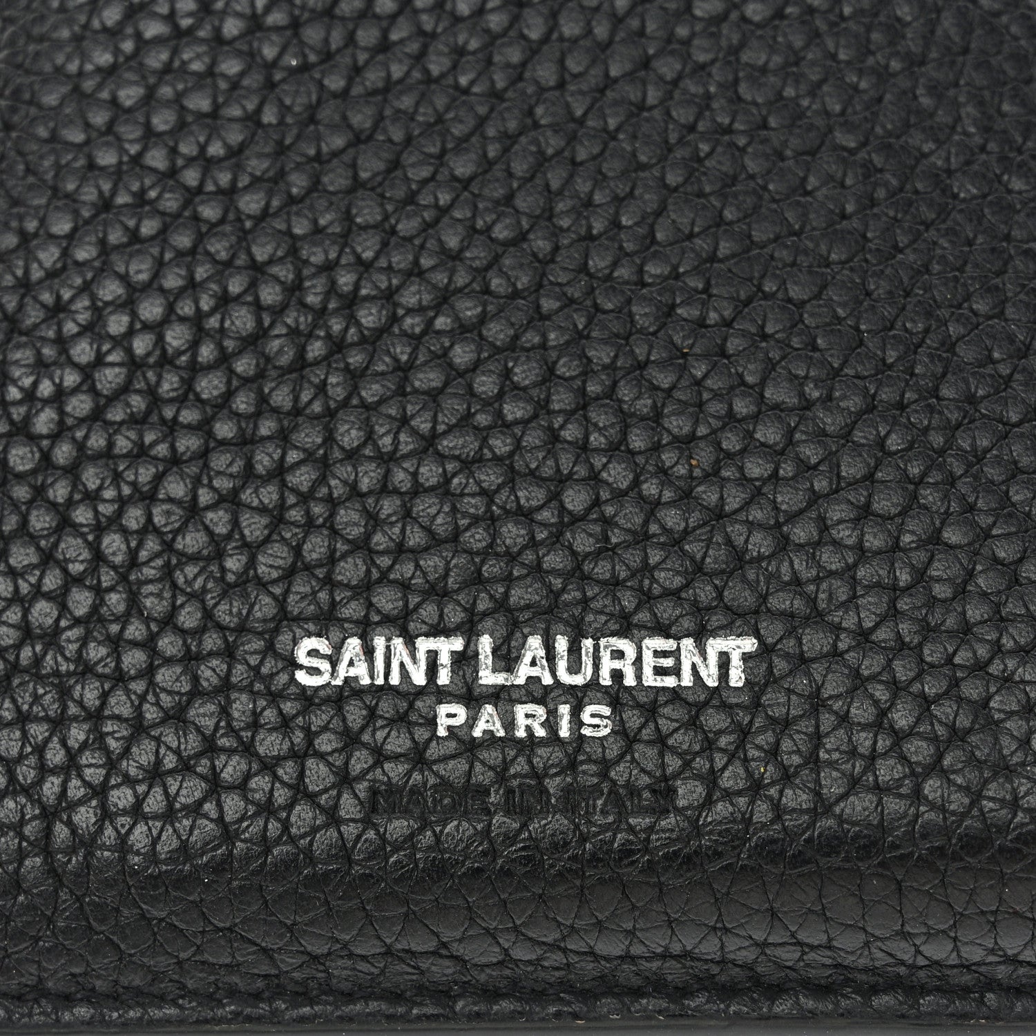 Saint Laurent Grained Calfskin 5 Fragments Zip Pouch Card Holder Black 6 of 10