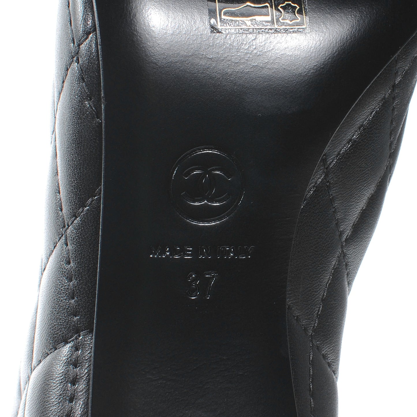 Leather Quilted Ankle Cap Toe Boots 37 Black