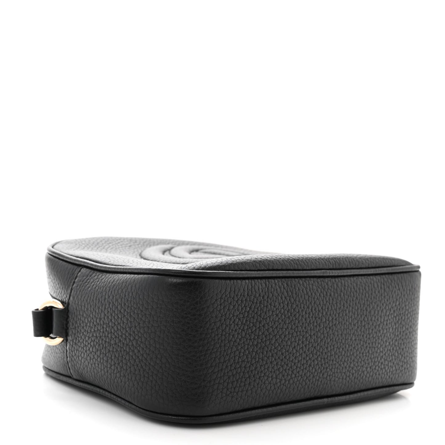 Pebbled Calfskin Small Soho Disco Bag Black