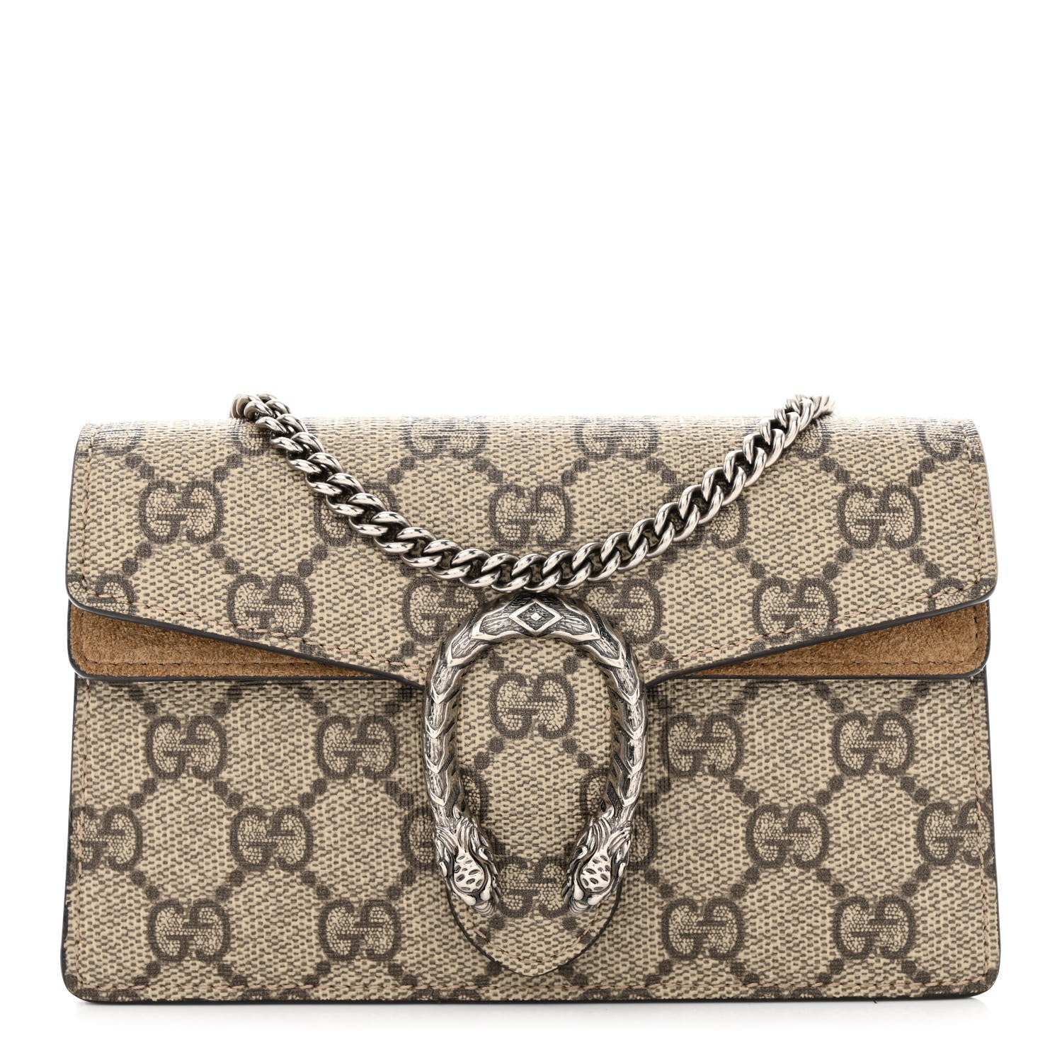 Gucci GG Supreme Monogram Super Mini Dionysus Shoulder Bag Taupe 1 of 11