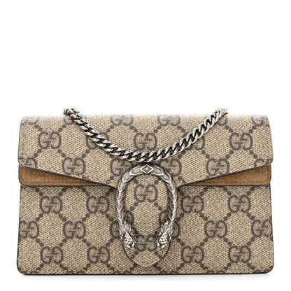 Gucci GG Supreme Monogram Super Mini Dionysus Shoulder Bag Taupe 1 of 11