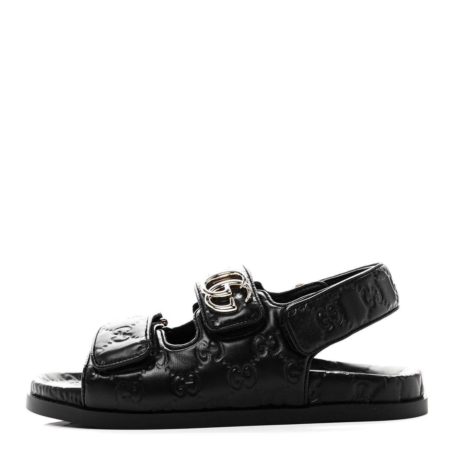 Gucci Guccissima GG Embossed Womens Sandals 35 Black 1 of 10