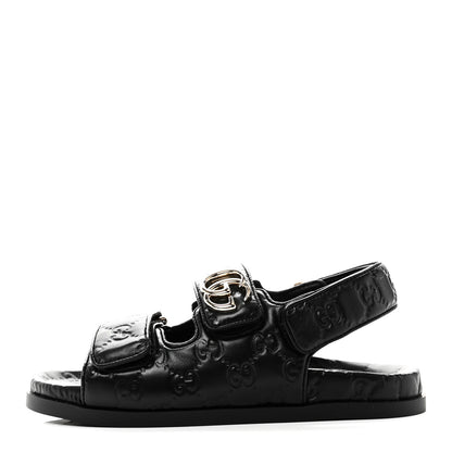 Gucci Guccissima GG Embossed Womens Sandals 35 Black 1 of 10