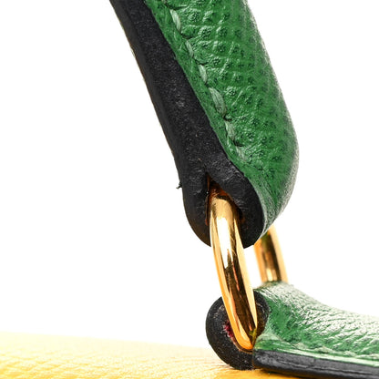Hermes Courchevel Tri-Color Kelly Sellier 32 Rouge Vif Jaune Vert Bengale 11 of 12