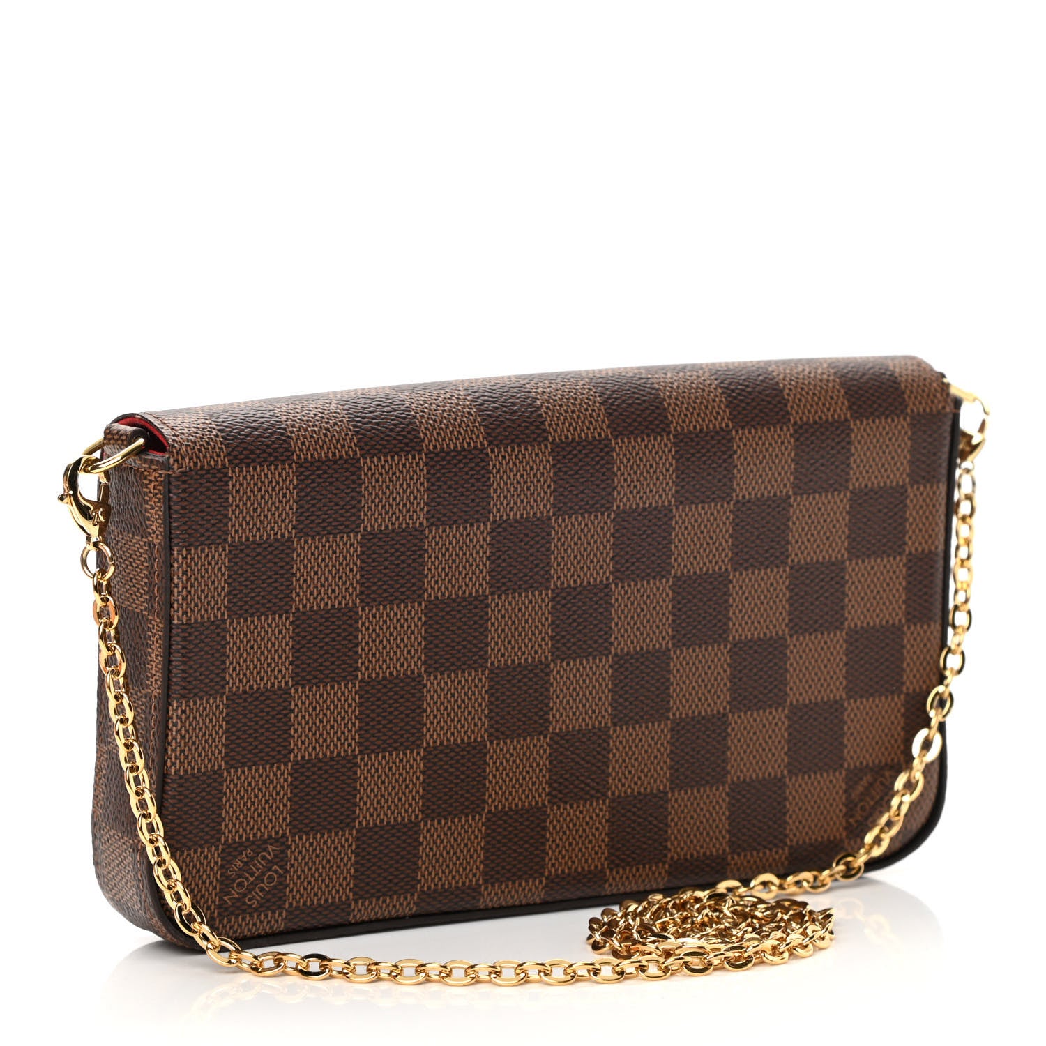 Louis Vuitton Damier Ebene Pochette Felicie Chain Wallet 4 of 17