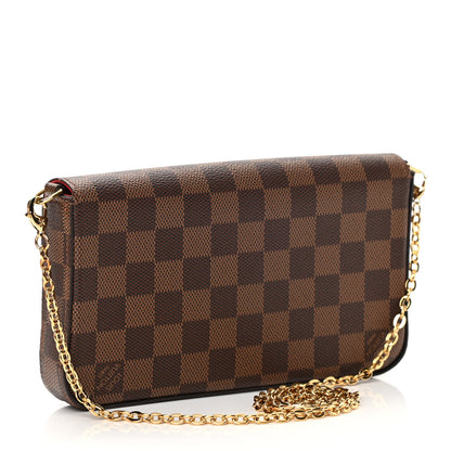 Louis Vuitton Damier Ebene Pochette Felicie Chain Wallet 4 of 17