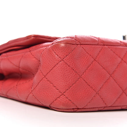 Chanel Washed Caviar Quilted Medium Double Flap Red 6 of 14