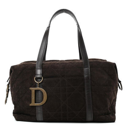 Christian Dior Suede Calfskin Cannage Boston Brown 1 of 4
