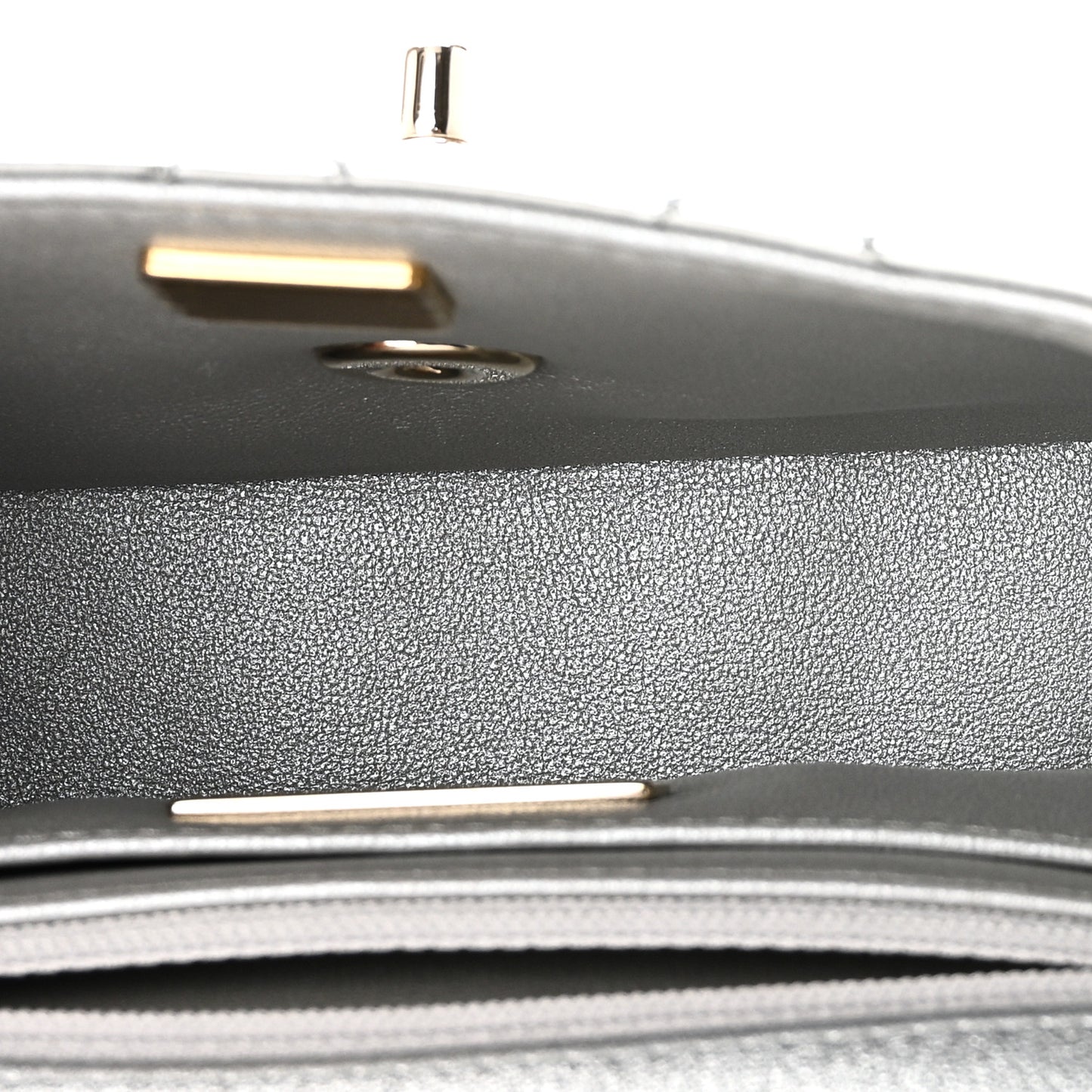 Mirror Calfskin Metallic Calfskin Quilted Hollywood Boulevard Mini Flap With Star Coin Purse Silver