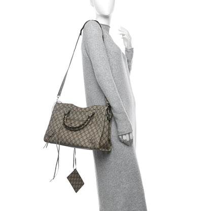 Balenciaga X GUCCI GG Supreme Monogram Neo Classic Silver Hardware City Beige Ebony 2 of 12