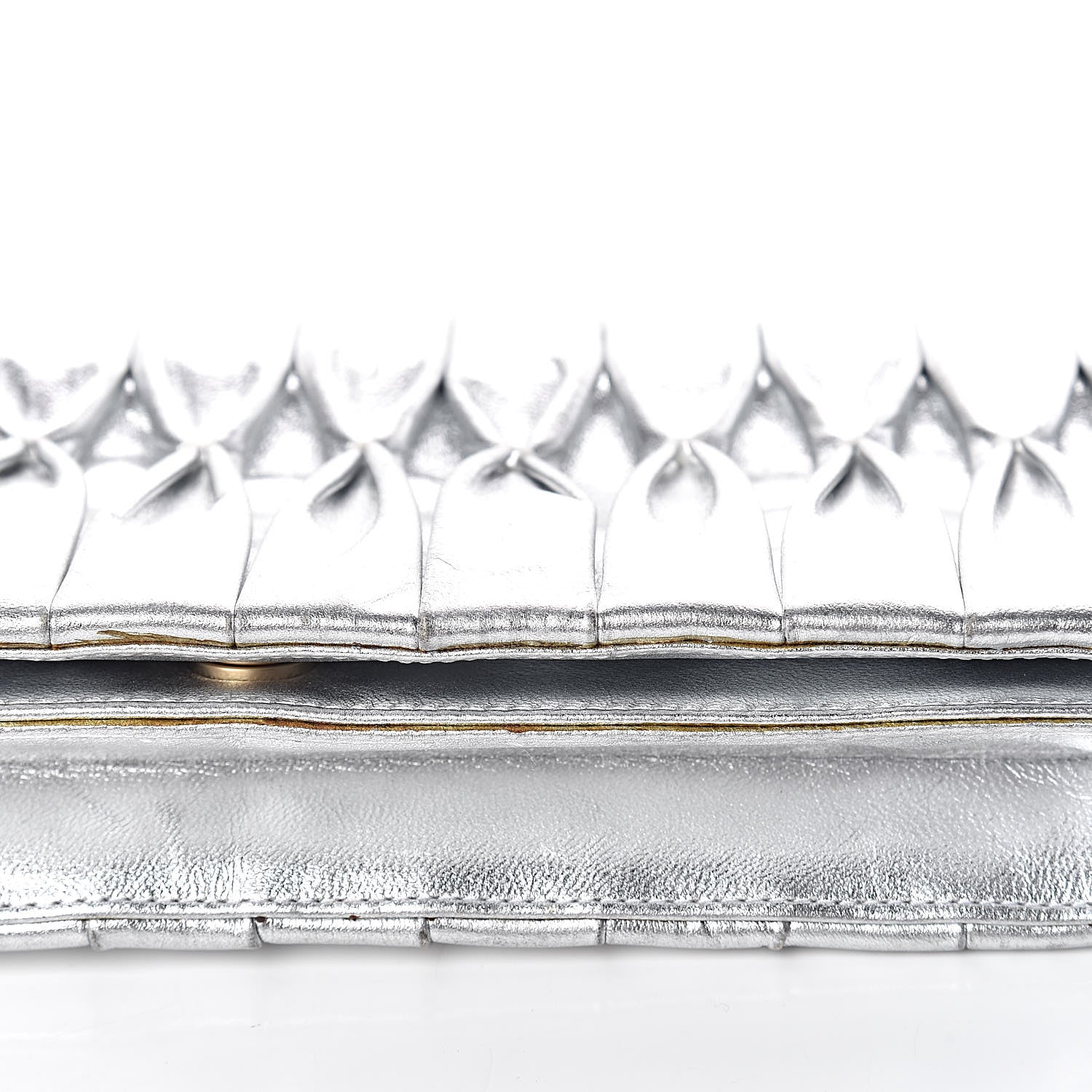 Chanel Metallic Lambskin Chain Clutch Silver 10 of 19