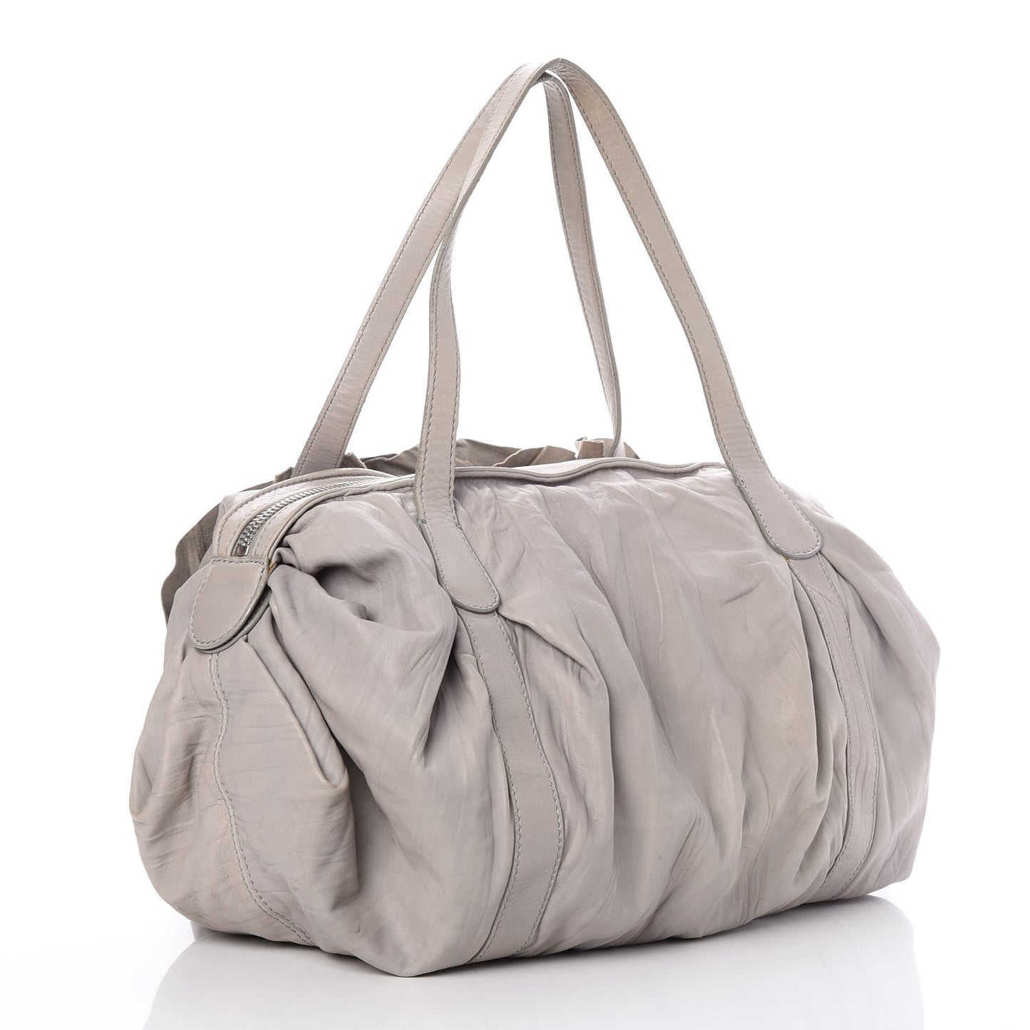 Lambskin Petale Tote Light Grey