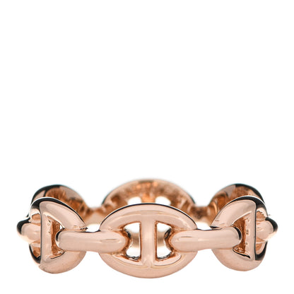 Hermes 18K Rose Gold PM Chaine D'Ancre Enchainee Ring 51 5.75 1 of 6