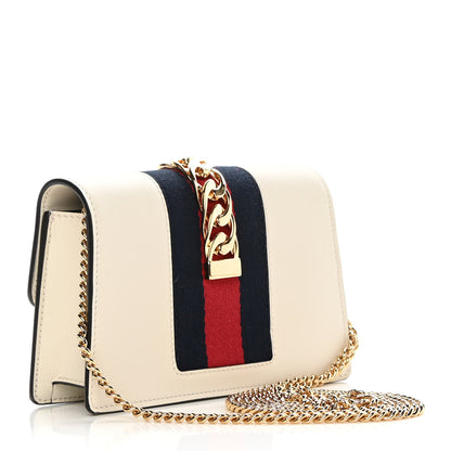 Gucci Calfskin Super Mini Sylvie Chain Shoulder Bag White 3 of 11