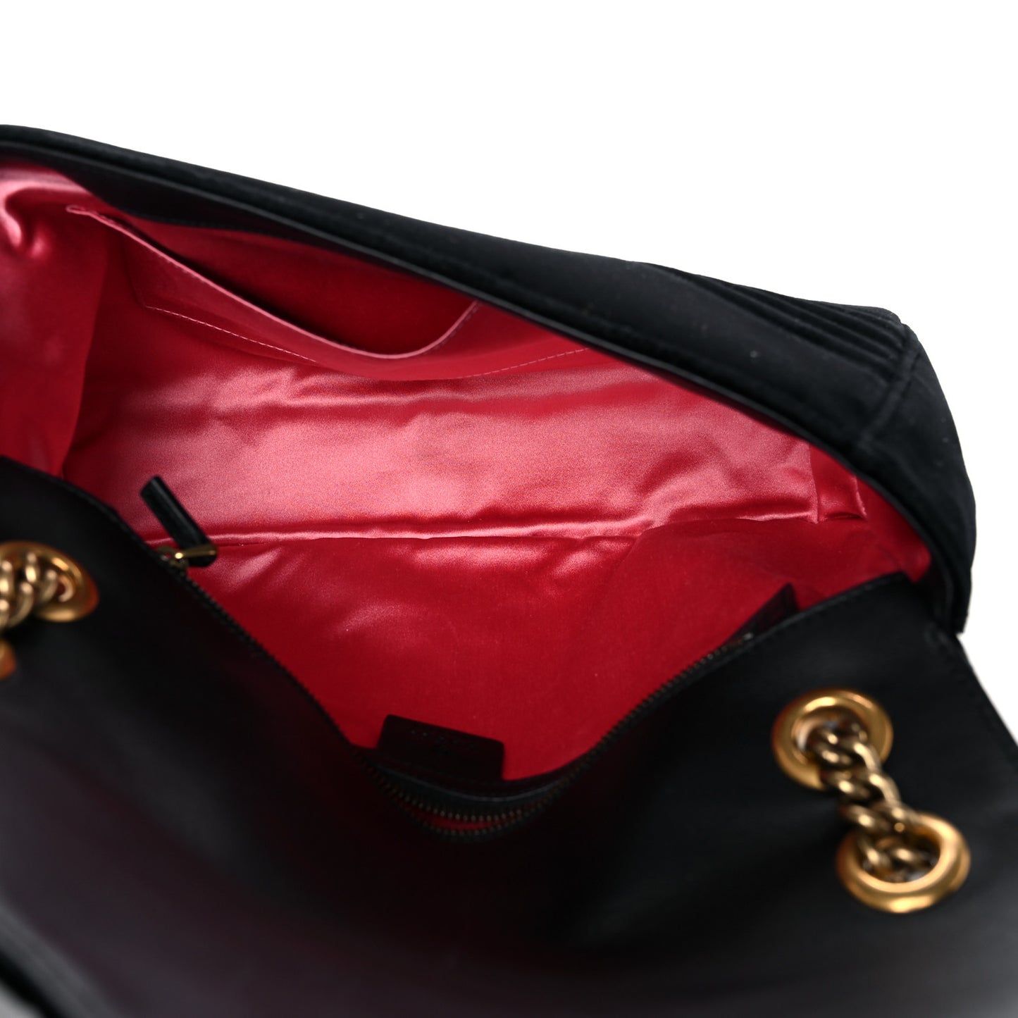 Velvet Matelasse Medium GG Marmont Shoulder Bag Black