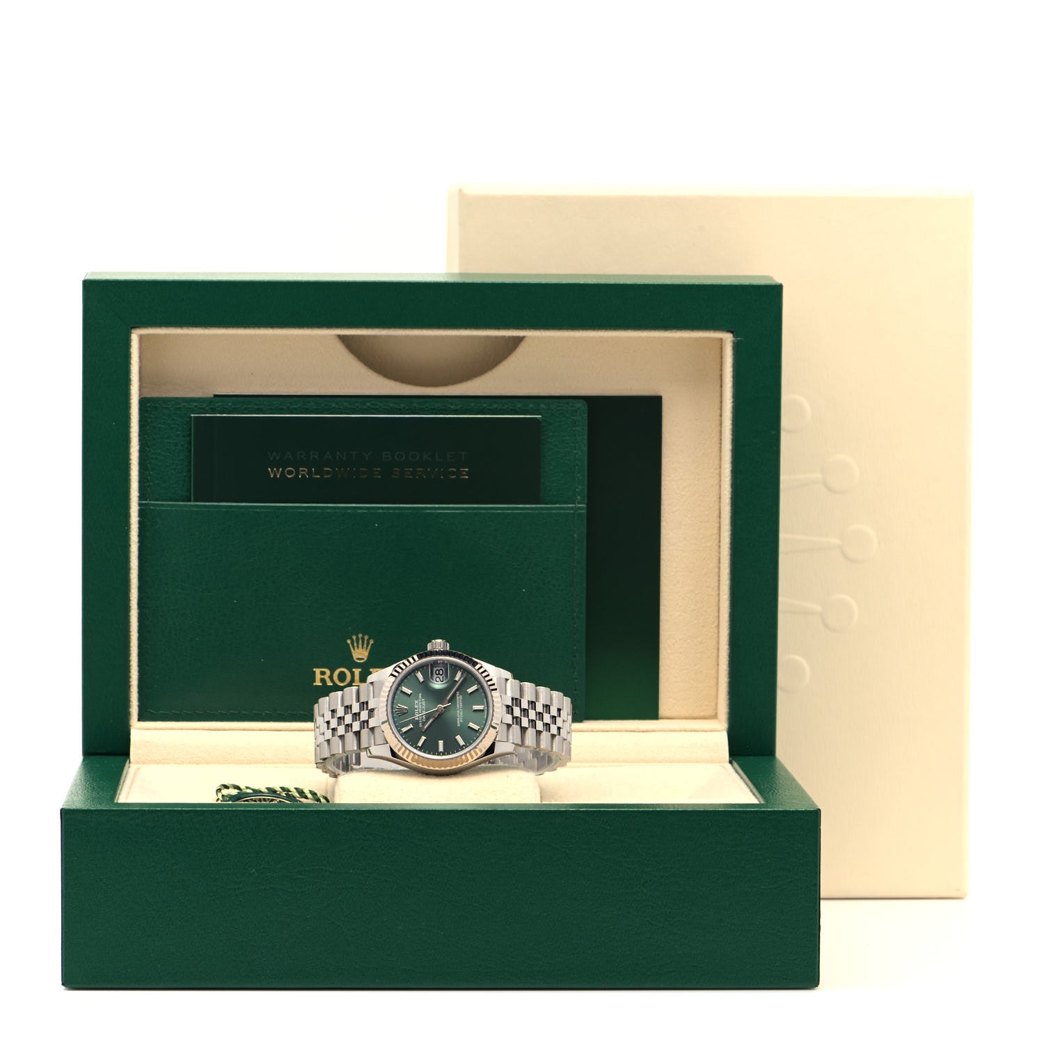 Rolex Stainless Steel 18K White Gold 31mm Oyster Perpetual Datejust Watch Mint Green 278274 5 of 5