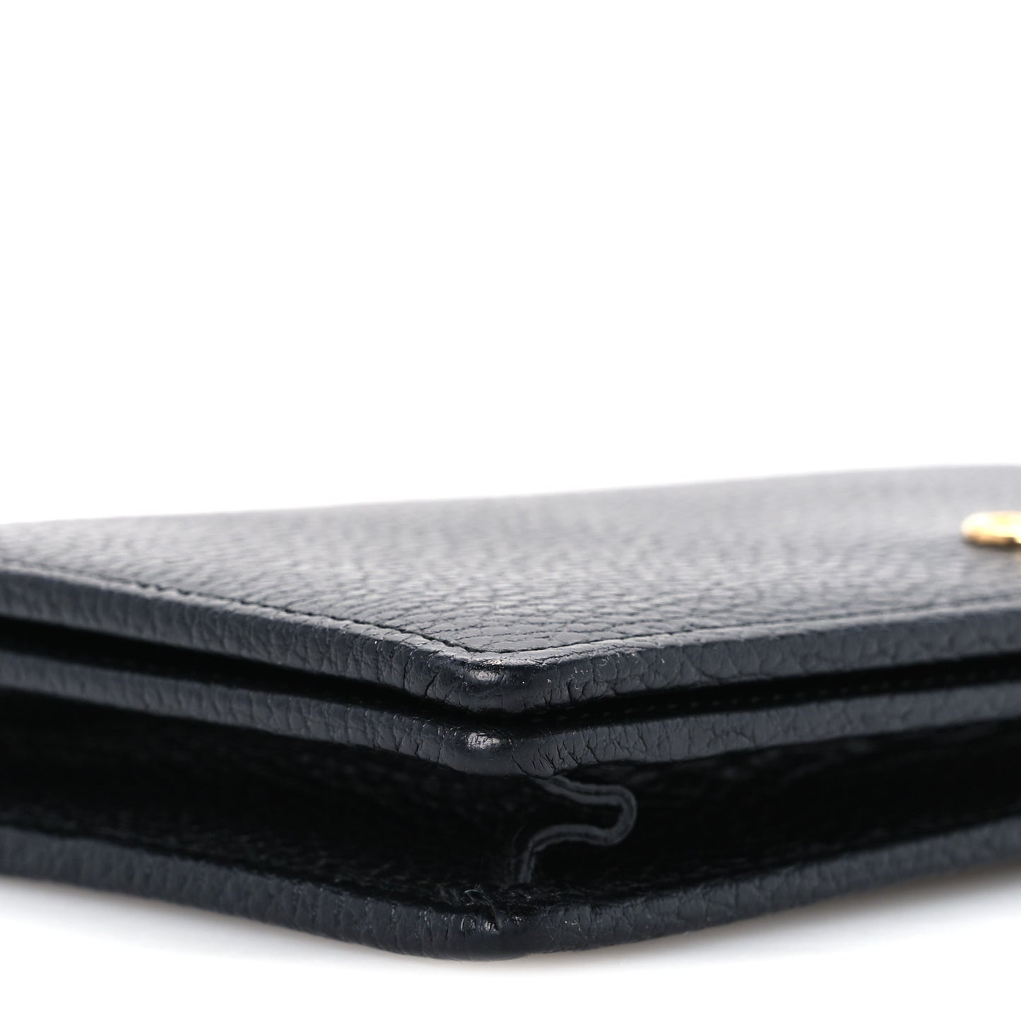 Calfskin Mini GG Marmont Chain Wallet Black