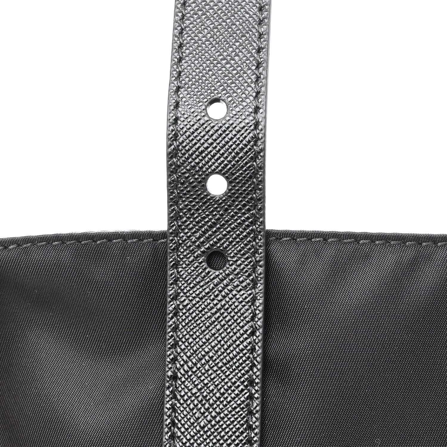 Prada Re-Nylon Vela Saffiano Pocket Double Buckle Messenger Shoulder Bag Black 11 of 11