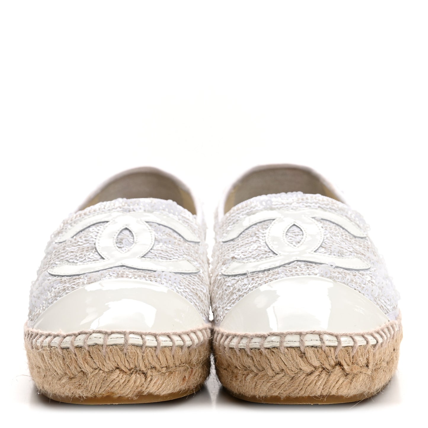 Patent Sequin CC Espadrilles 36 White