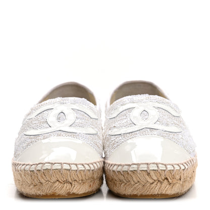 Chanel Patent Sequin CC Espadrilles 36 White 3 of 11